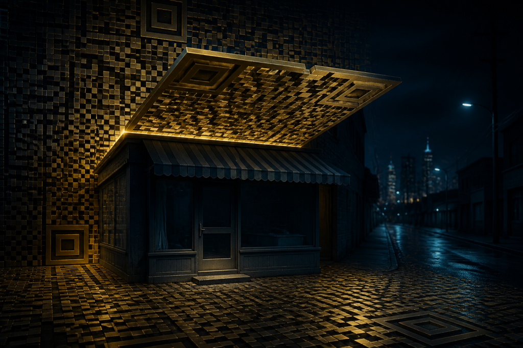 11788-qr-code QR code trapdoor over a small business storefront
